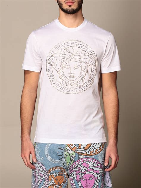 t shirt versace uomo bianca|T.